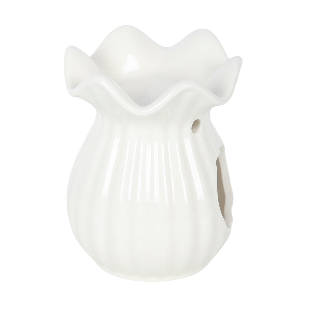 White Pleated Flare Oil Burner