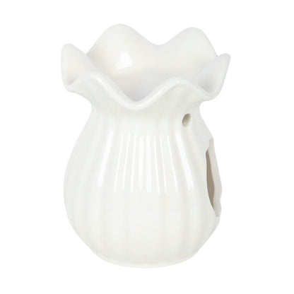White Pleated Flare Oil Burner
