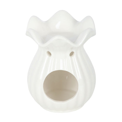 White Pleated Flare Oil Burner