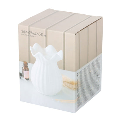 White Pleated Flare Oil Burner