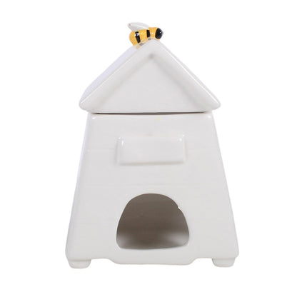 White Beehive Oil Burner and Wax Warmer with Bee