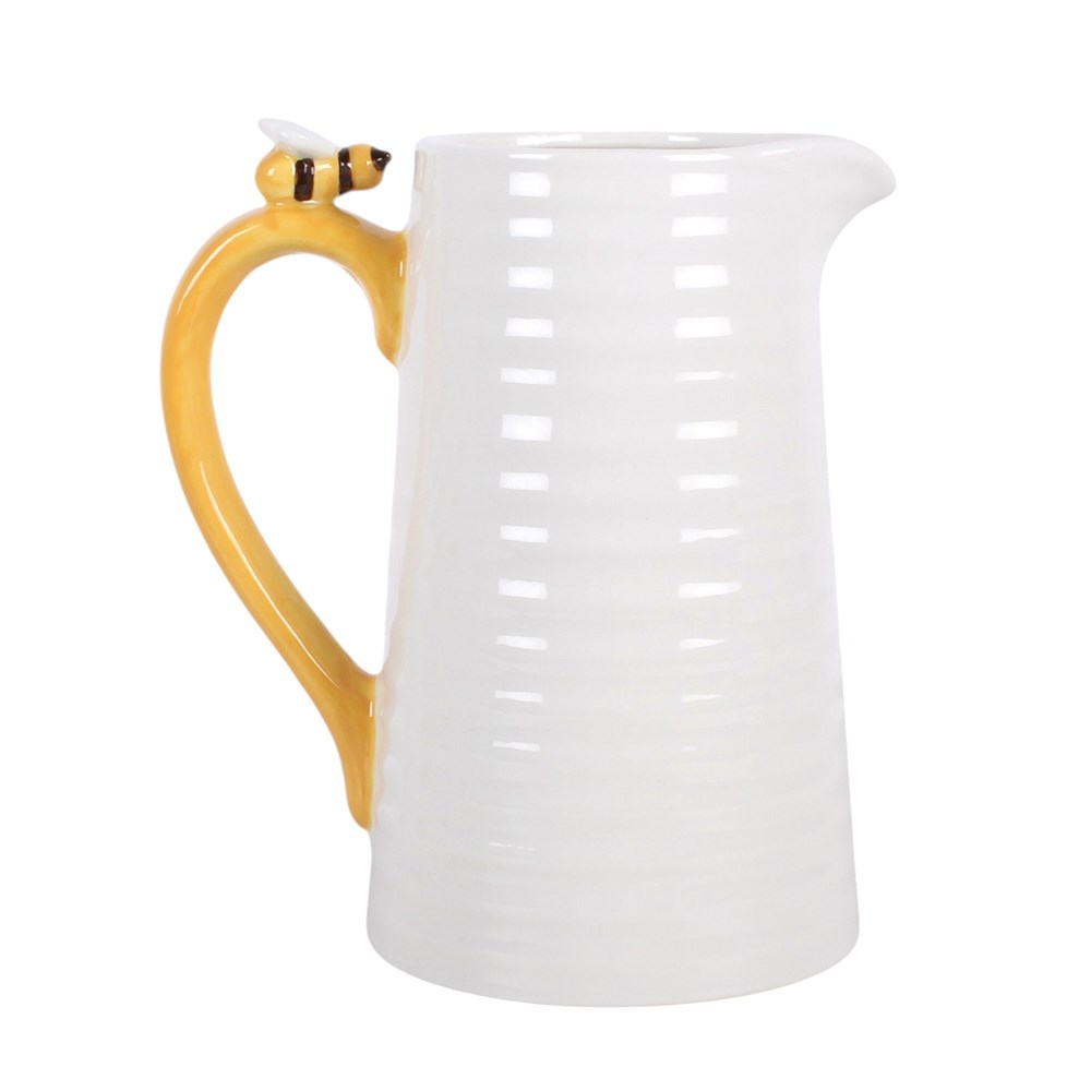 3D Daisy and Honey Bee Ceramic Flower Jug