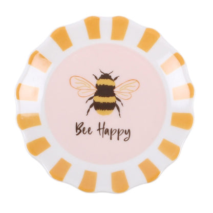Striped Bee Happy Trinket Dish