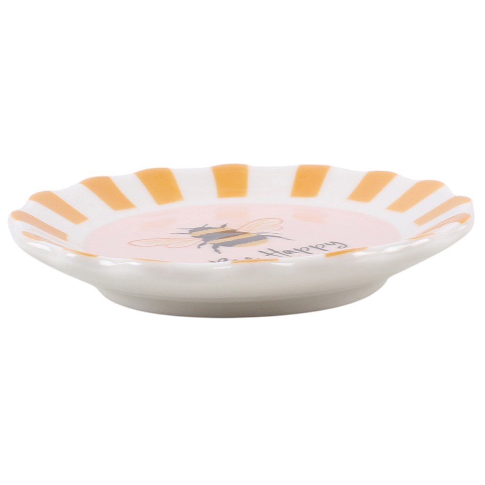 Striped Bee Happy Trinket Dish