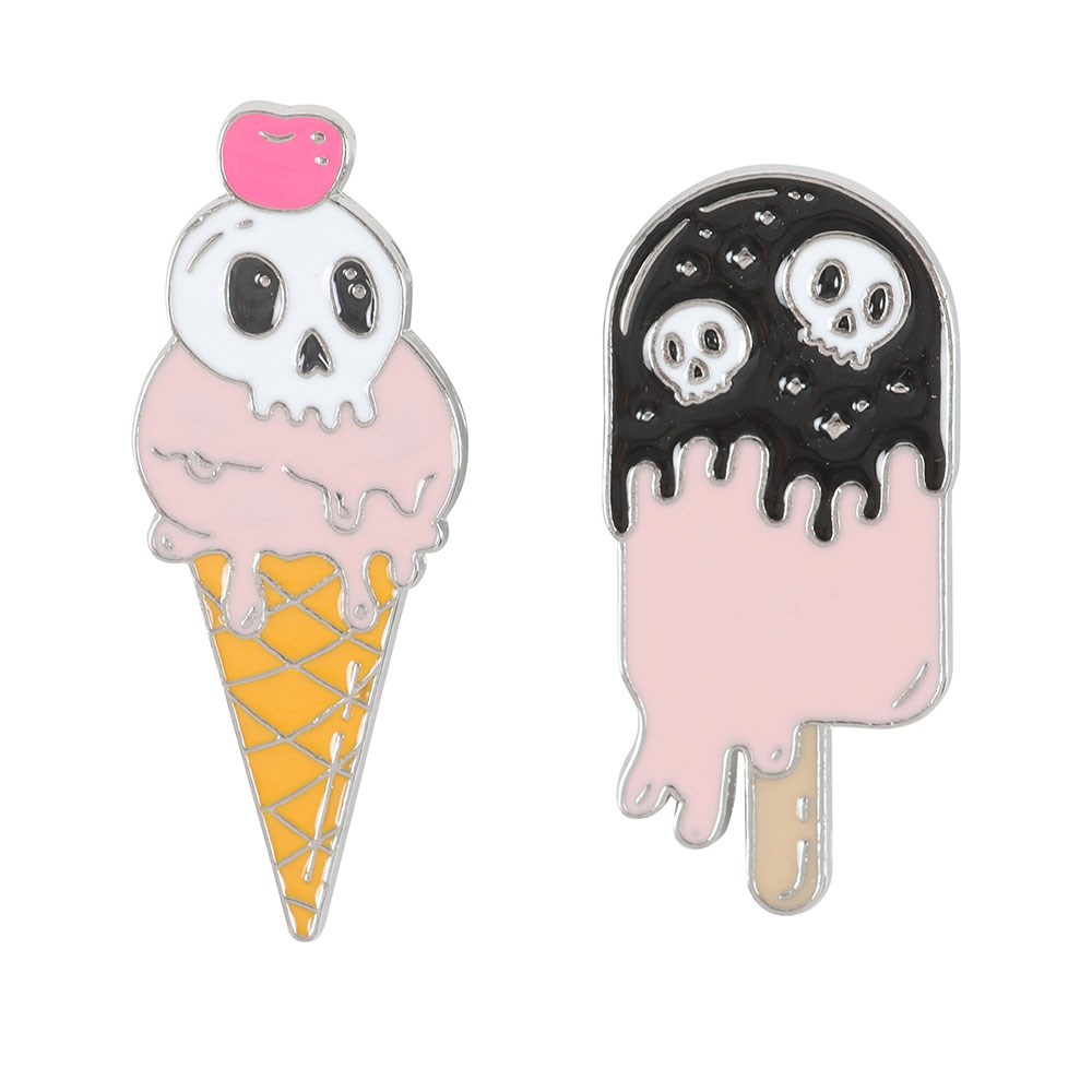 Freaking Melting Ice Cream Enamel Pin Badges