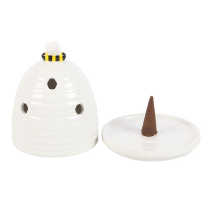 White Beehive Incense Cone Holder