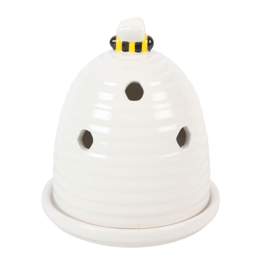 White Beehive Incense Cone Holder