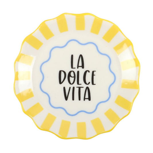 Yellow Striped La Dolce Vita Trinket Dish