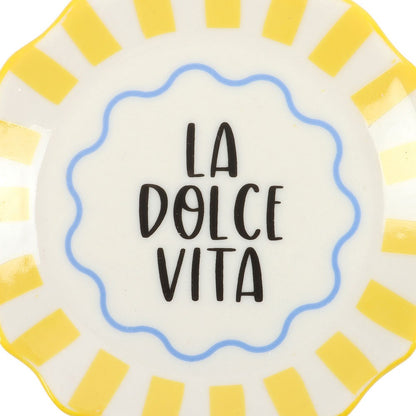Yellow Striped La Dolce Vita Trinket Dish