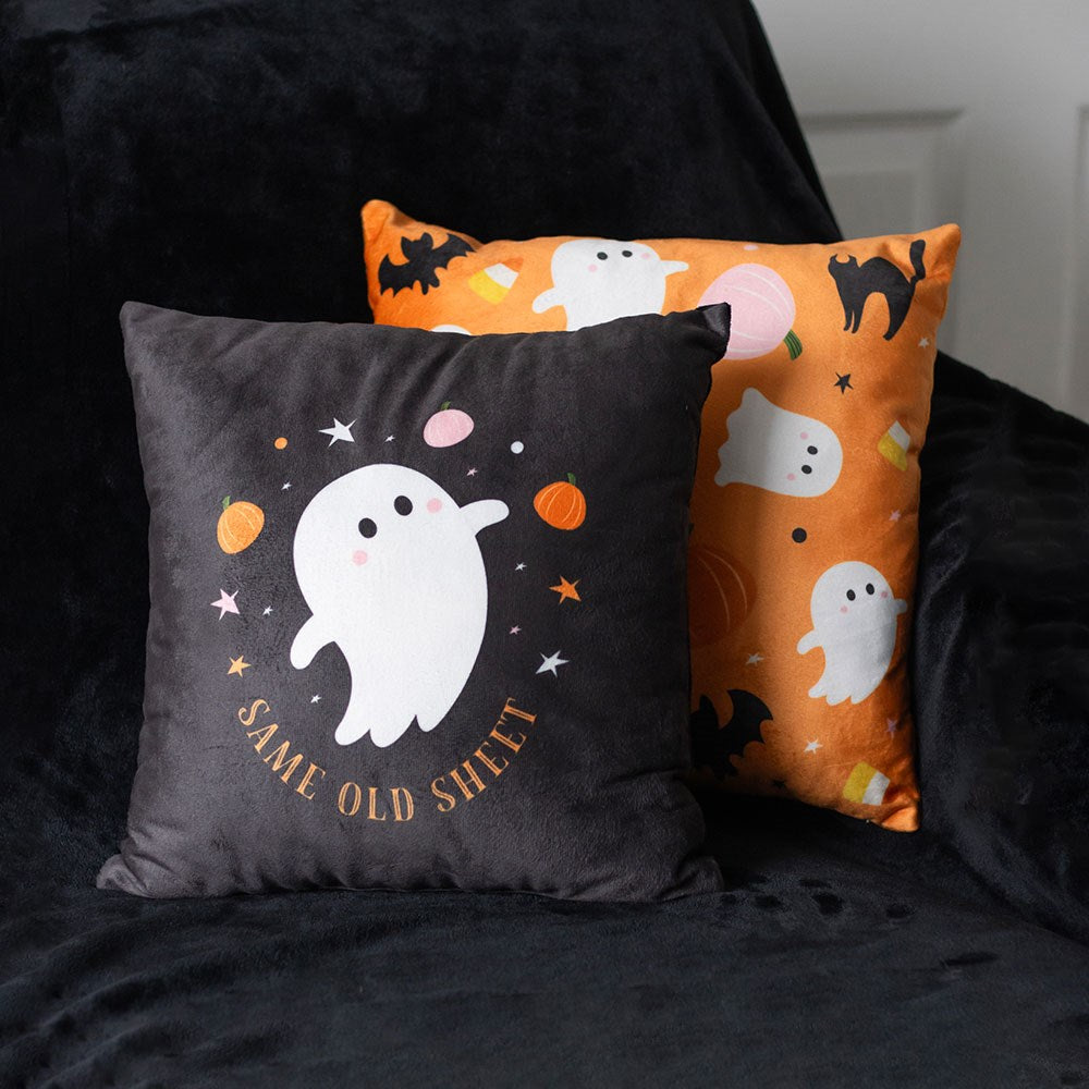 Square Same Old Sheet Ghost Cushion 35cm