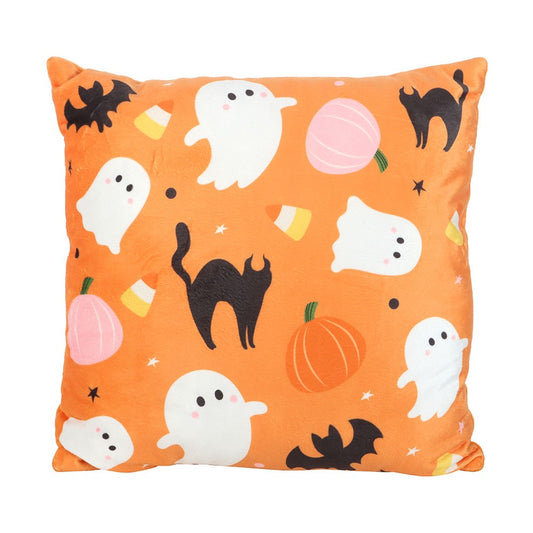 Square Sweet and Spooky Ghost Print Cushion 35cm