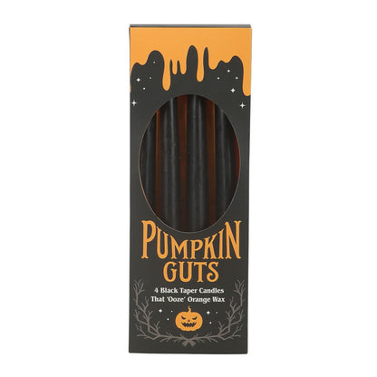 Set of 4 Pumpkin Guts Oozing Taper Candles