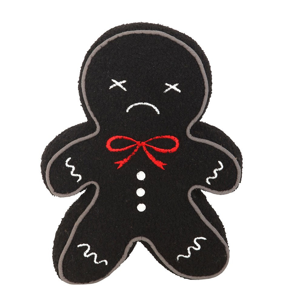 Gingerbread Man Boucle Cushion - Black