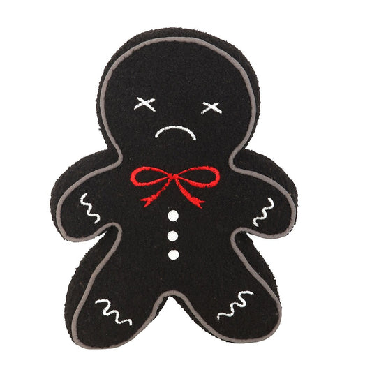 Gingerbread Man Boucle Cushion - Black