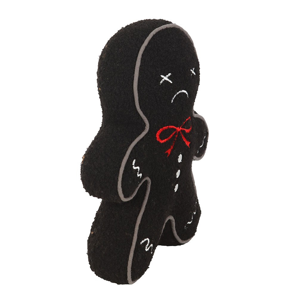 Gingerbread Man Boucle Cushion - Black