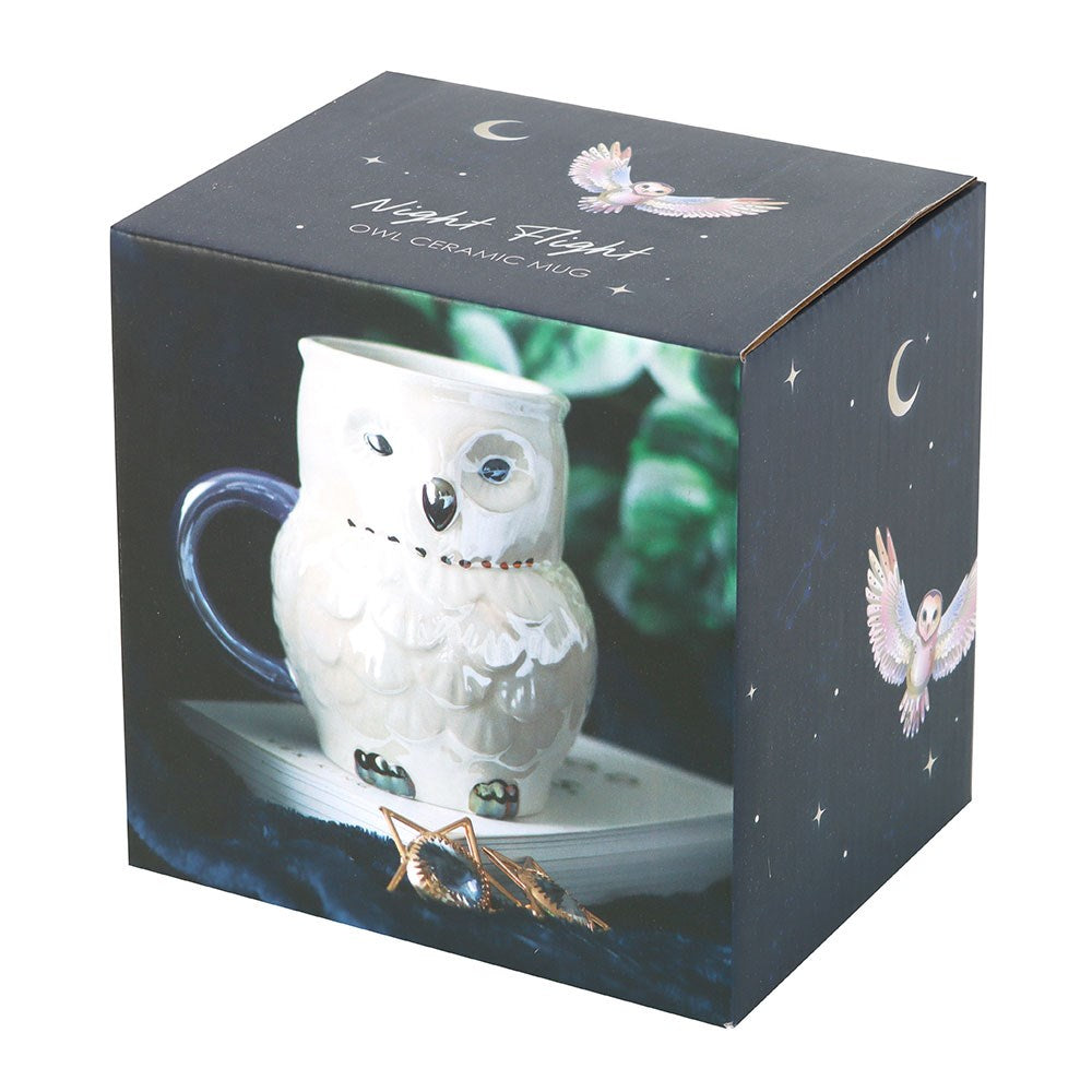 Ceramic Owl Shaped Iridescent Mug - 320ml