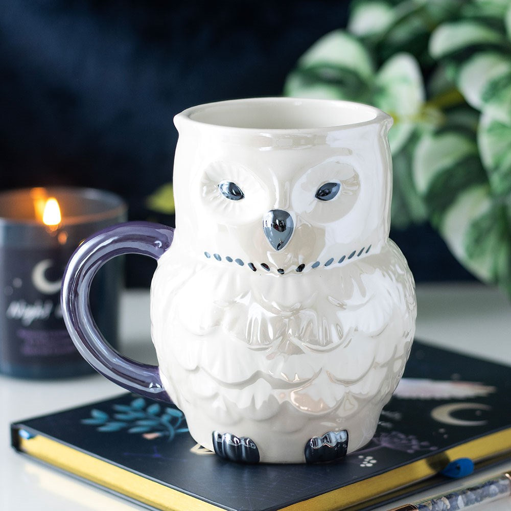 Ceramic Owl Shaped Iridescent Mug - 320ml