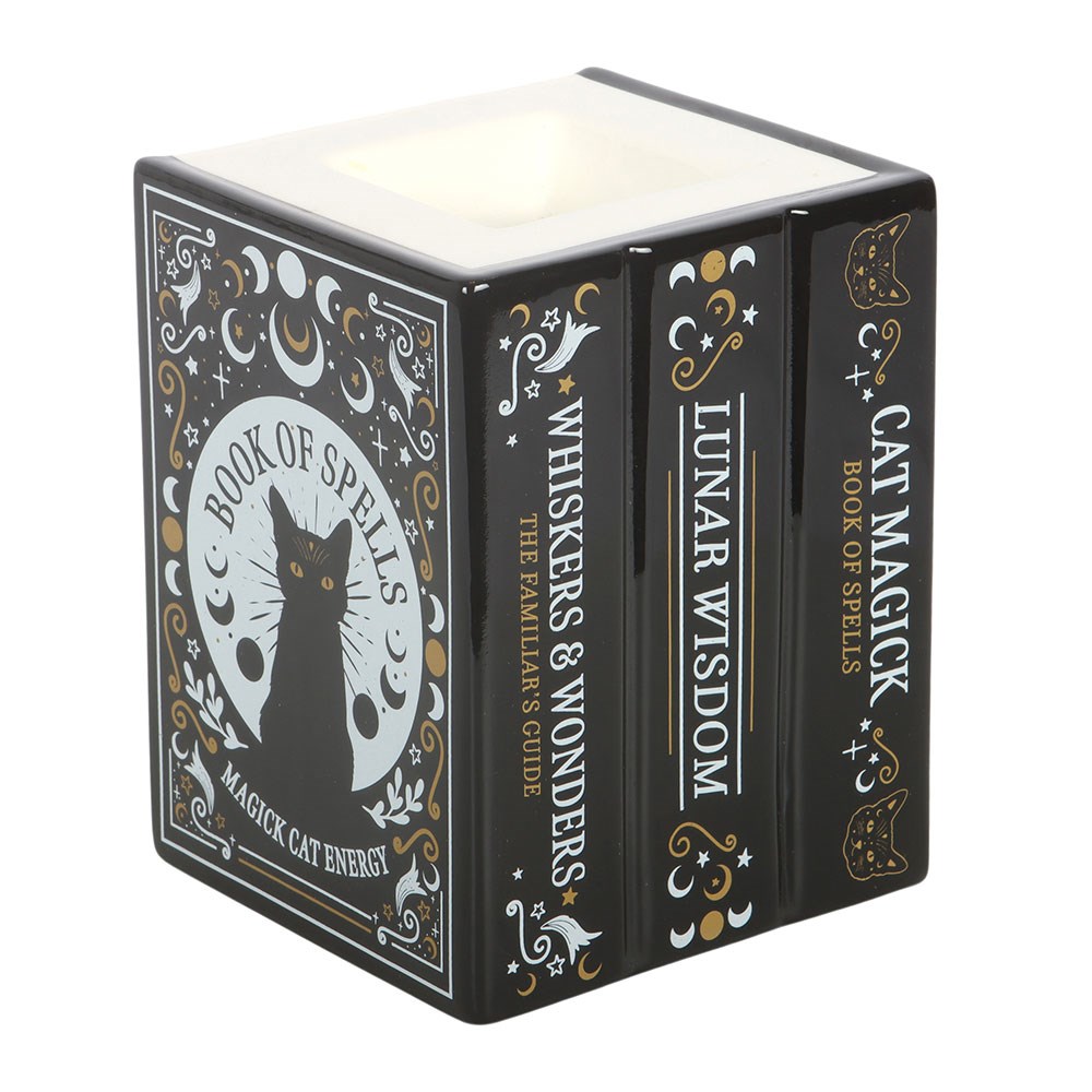 Black Cat Book of Spells Oil Burner and Wax Warmer