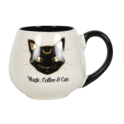 Ceramic Mystical Black Cat Rounded Mug (500 ml)