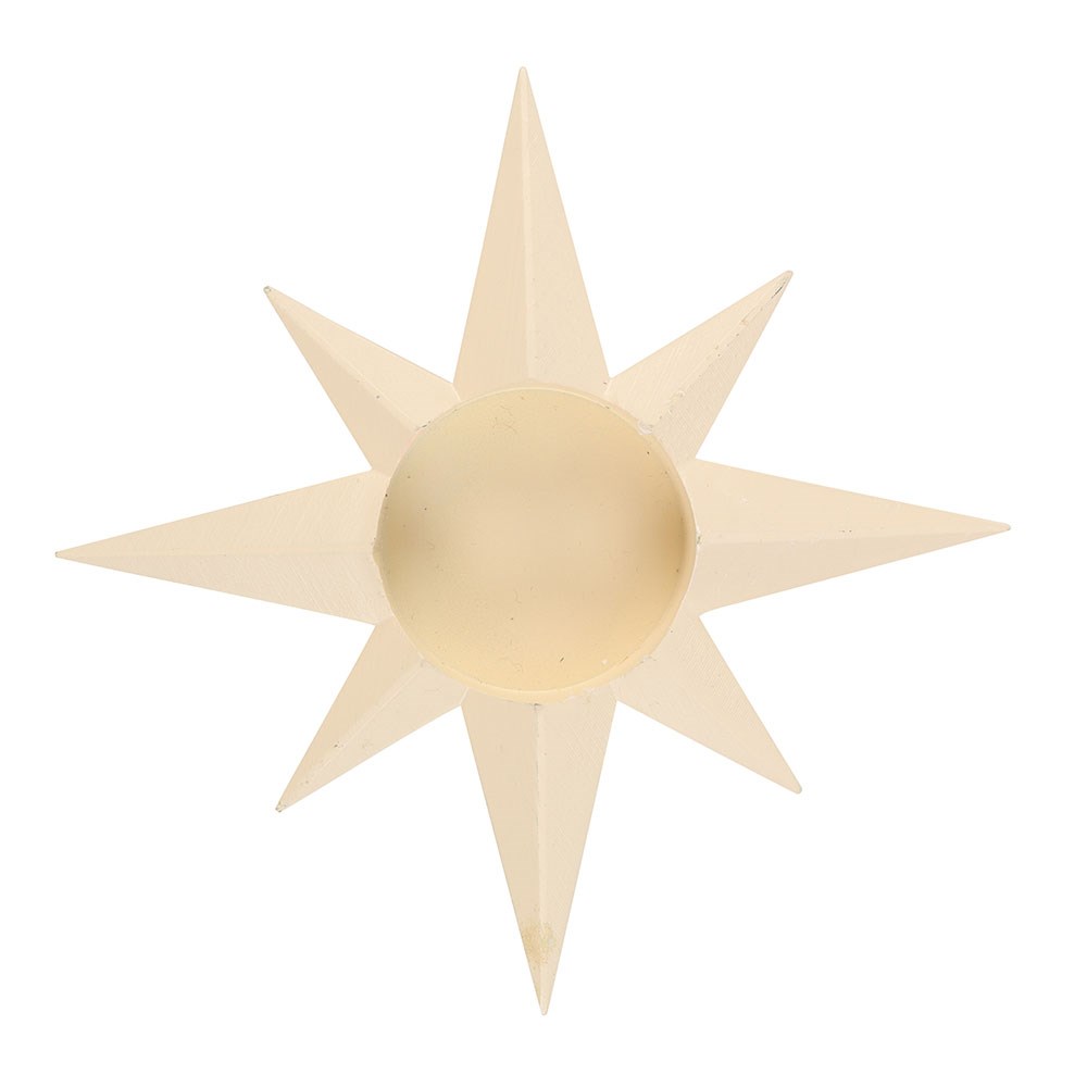 Cream Star Tealight Candle Holder