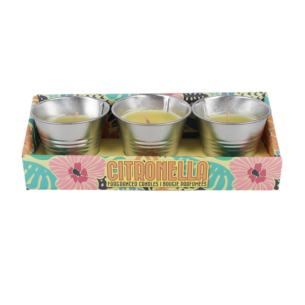 Set of 3 Citronella Bucket Candles