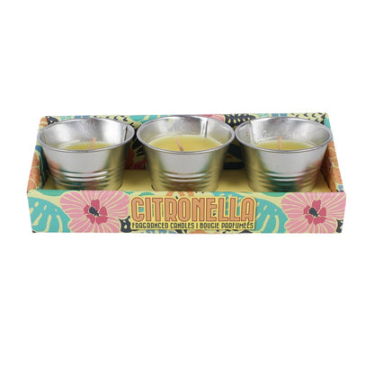 Set of 3 Citronella Bucket Candles