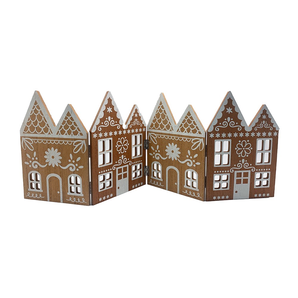 Folding Wooden Gingerbread House Decoration