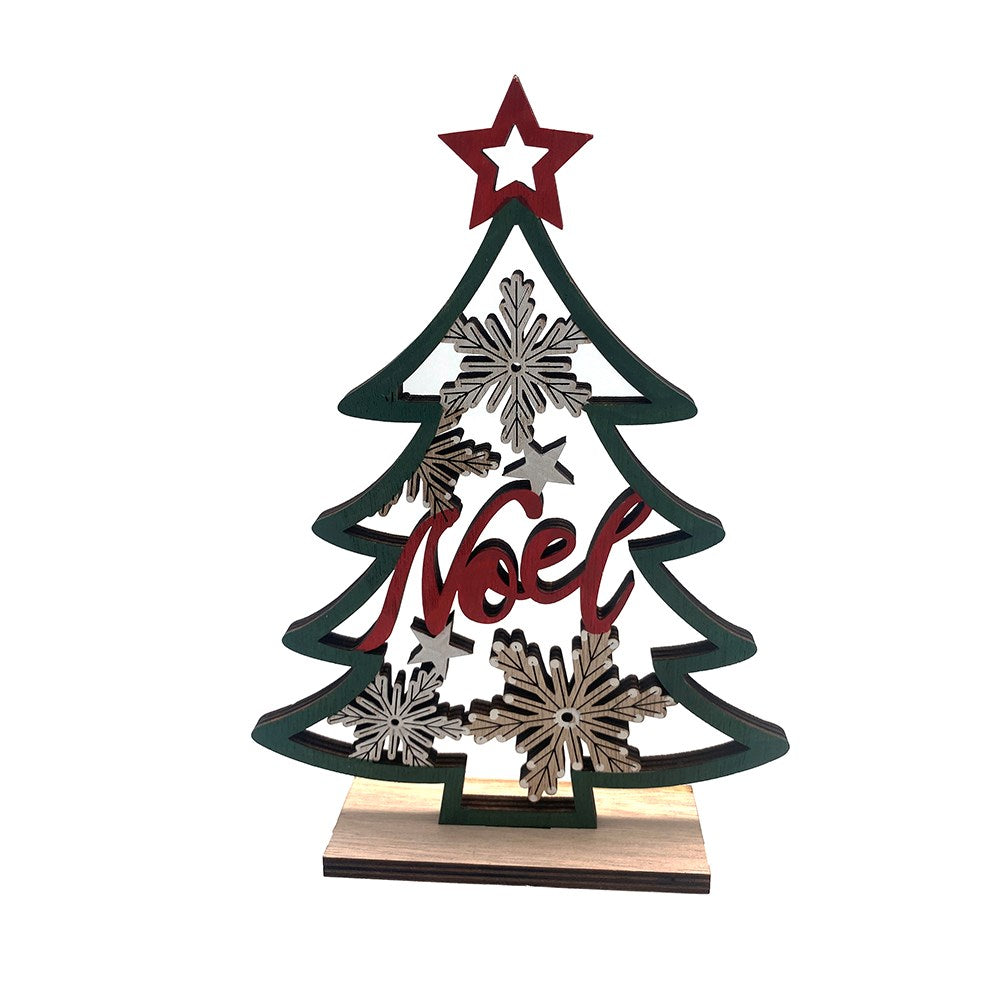Wooden Noel Tree Standing Ornament