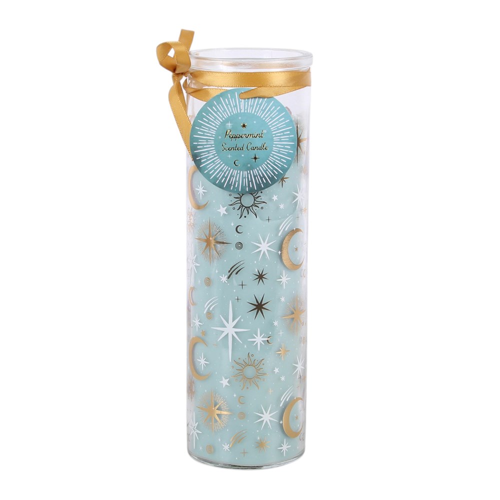 Blue Pastel Skies Peppermint Tube Candle