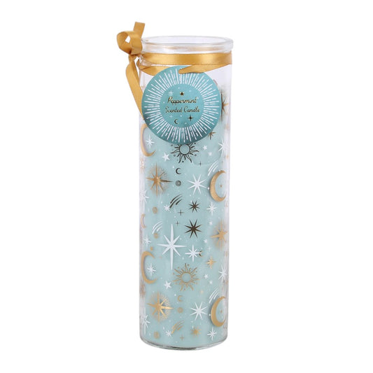 Blue Pastel Skies Peppermint Tube Candle