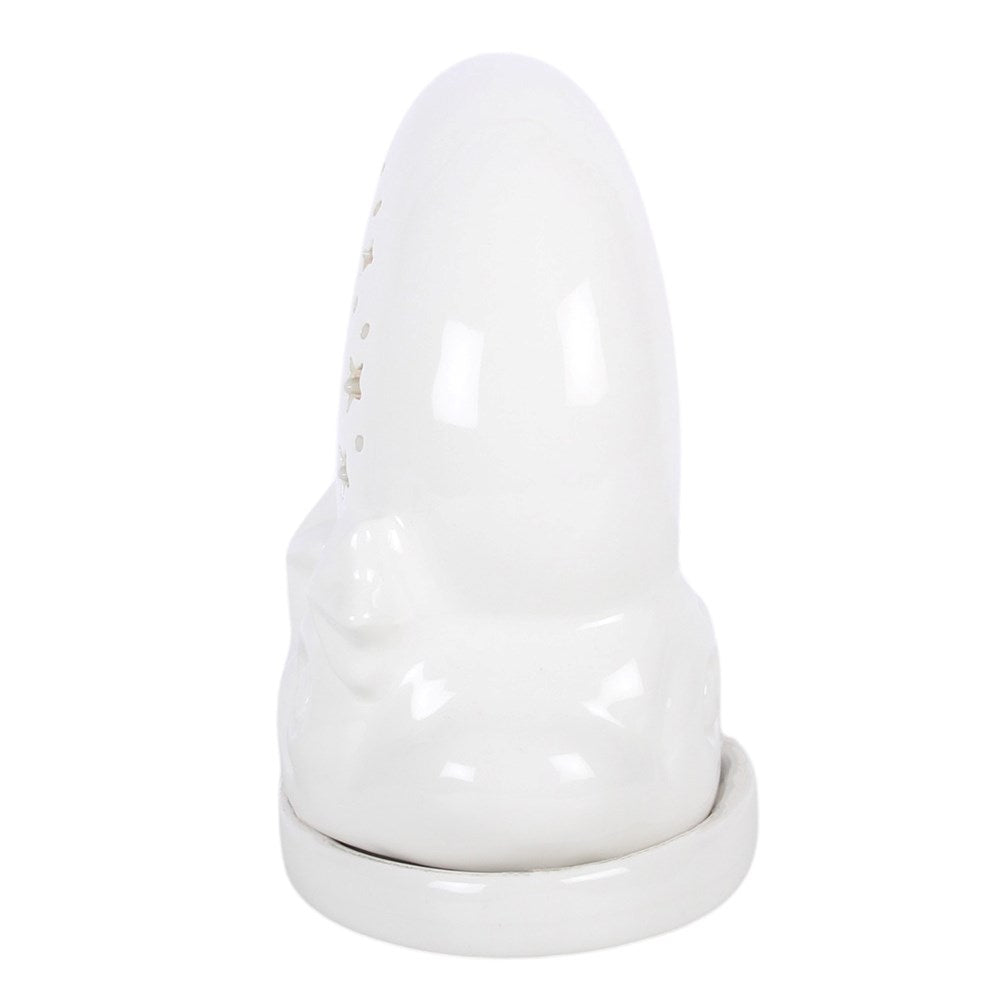 White Pastel Skies Moon Incense Cone Holder