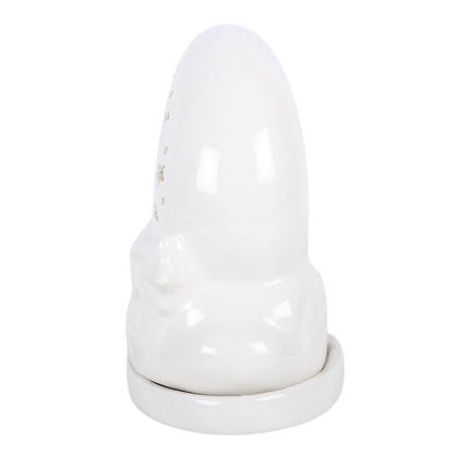 White Pastel Skies Moon Incense Cone Holder