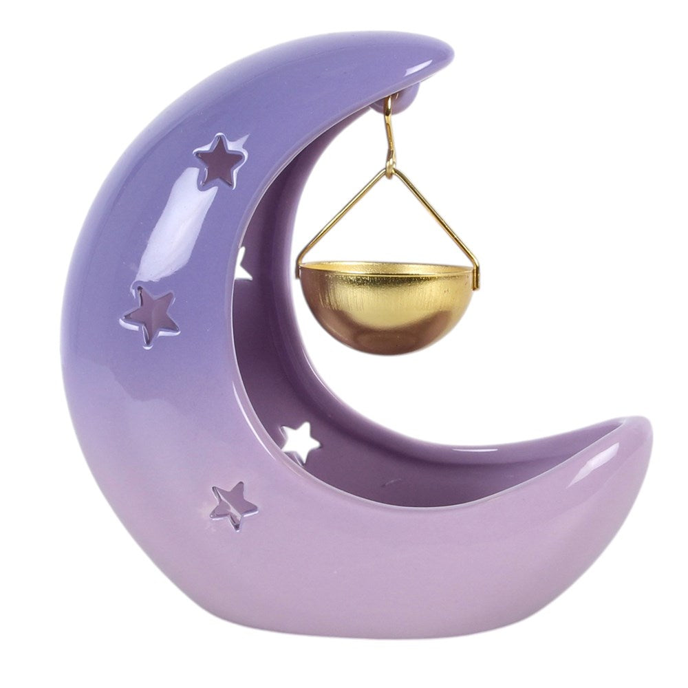 Purple Pastel Crescent Moon Hanging Oil Burner