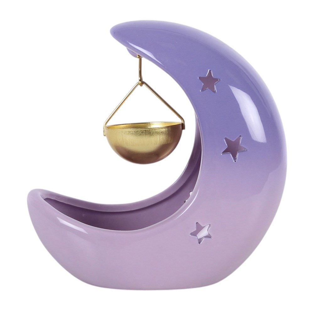 Purple Pastel Crescent Moon Hanging Oil Burner