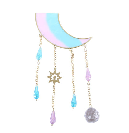 Iridescent Crescent Moon Suncatcher