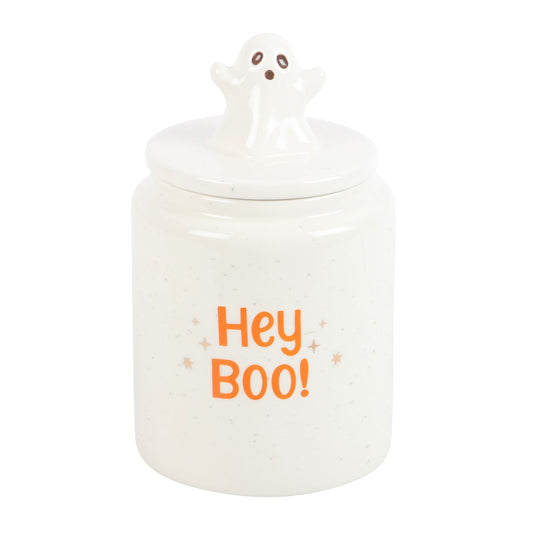 Hey Boo Ghost Ceramic Storage Jar