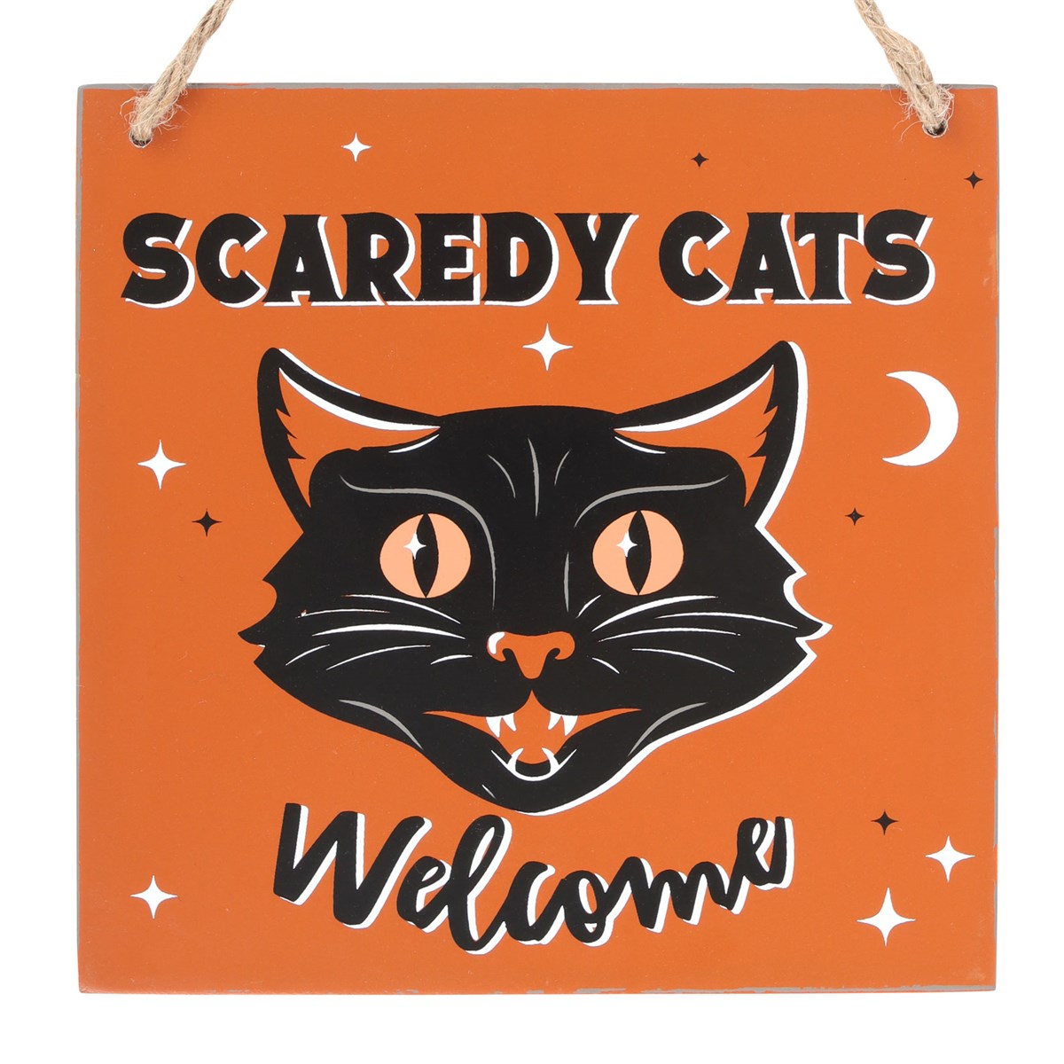 Scaredy Cats Welcome Hanging Sign