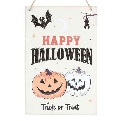 Spooky Pumpkin Happy Halloween Hanging Sign