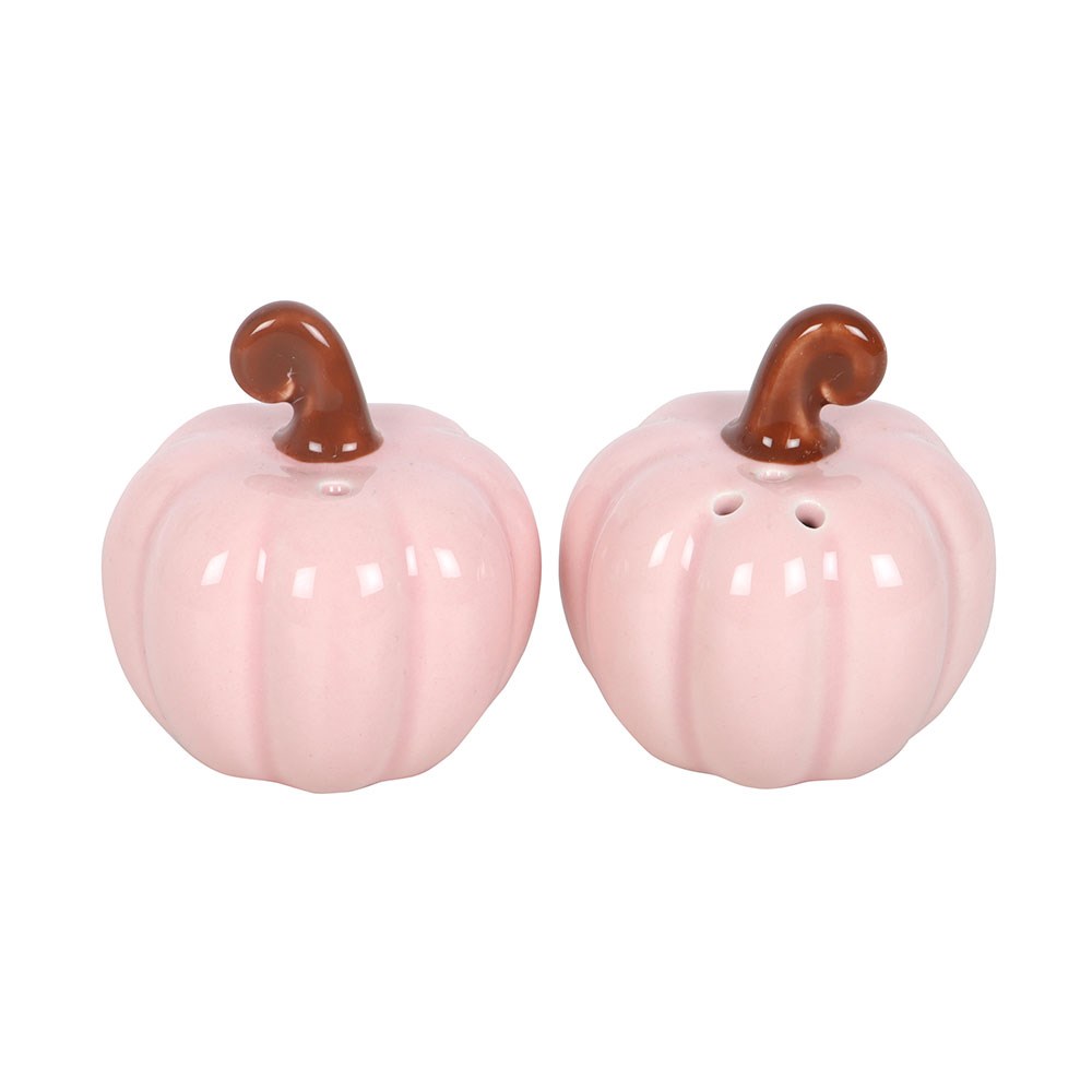 Pink Curly Pumpkin Salt and Pepper Shakers