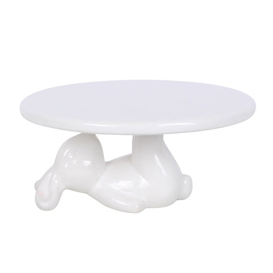 White Bunny Rabbit Cake Stand