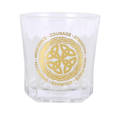 Celtic Shield Knot Lowball Glass with Coaster