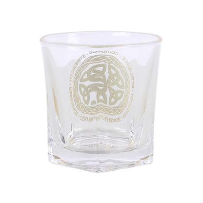 Celtic Shield Knot Lowball Glass with Coaster