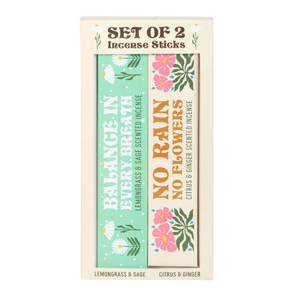 Set of 2 No Rain, No Flowers Incense Stick Packs