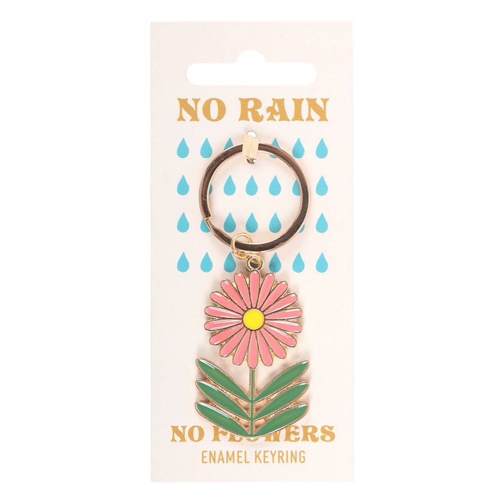 No Rain, No Flowers Keyring