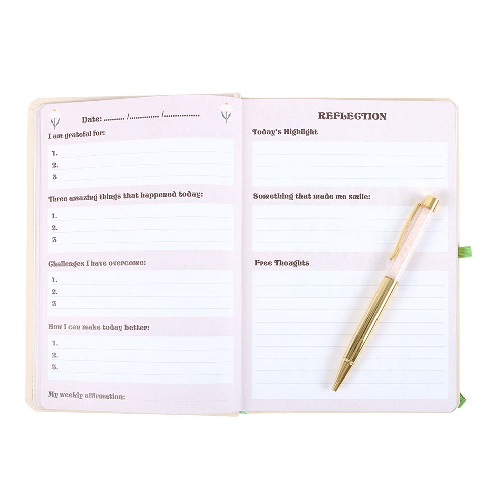 Keep Going, Keep Growing A5 Notebook with Rose Quartz Pen