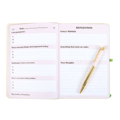 Keep Going, Keep Growing A5 Notebook with Rose Quartz Pen