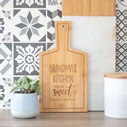 'Grandma's Kitchen' Bamboo Serving Board (H26.5 cm)