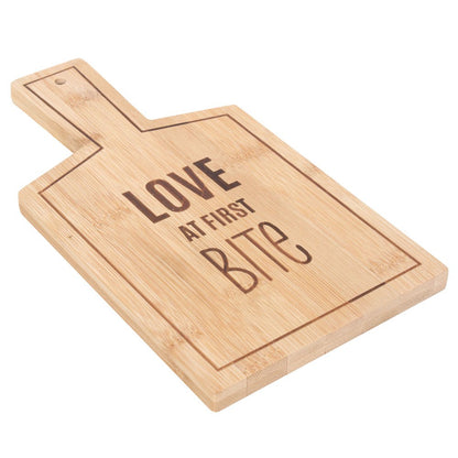 Love At First Bite' Bamboo Serving Board (H26.5 cm)