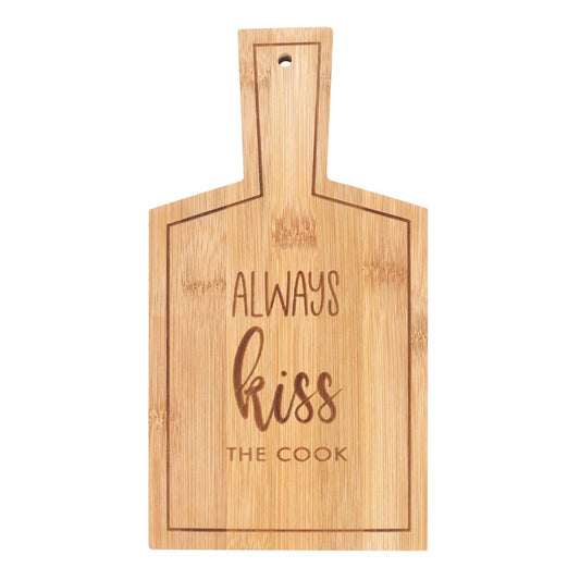 Kiss The Cook' Bamboo Serving Board (H26.5 cm)