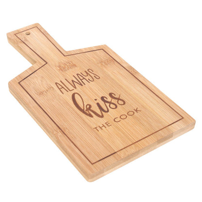 Kiss The Cook' Bamboo Serving Board (H26.5 cm)